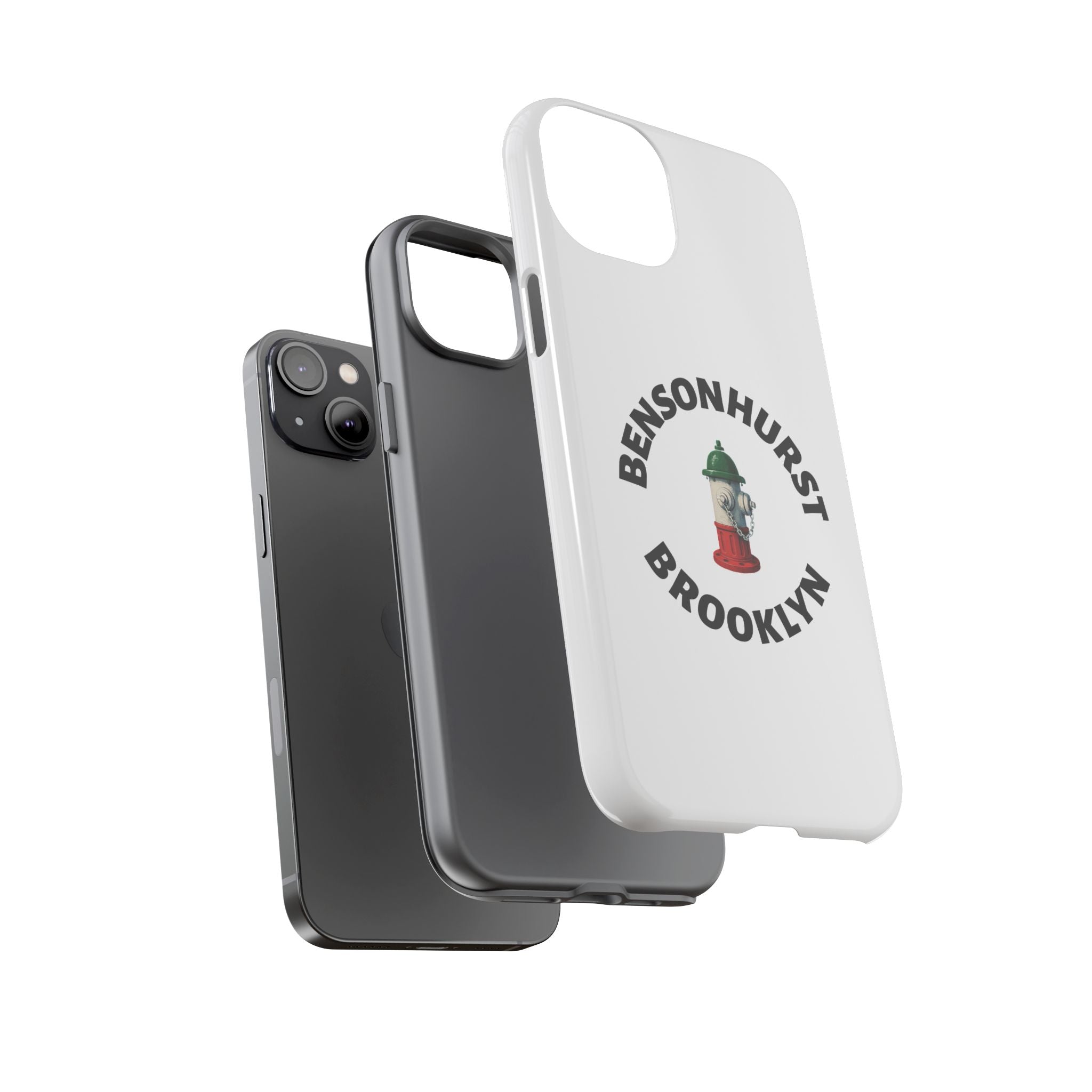 Bensonhurst Brooklyn White Phone Case, Urban Style Phone Cover, Tough Smartphone Case, Gift for Italian Heritage, Fun Streetwear Accessories