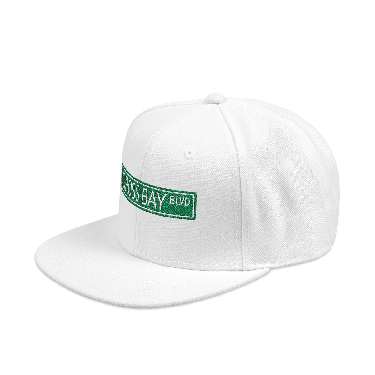 Cross Bay BLVD Embroidered Snapback Hat | Street Sign Patch Cap