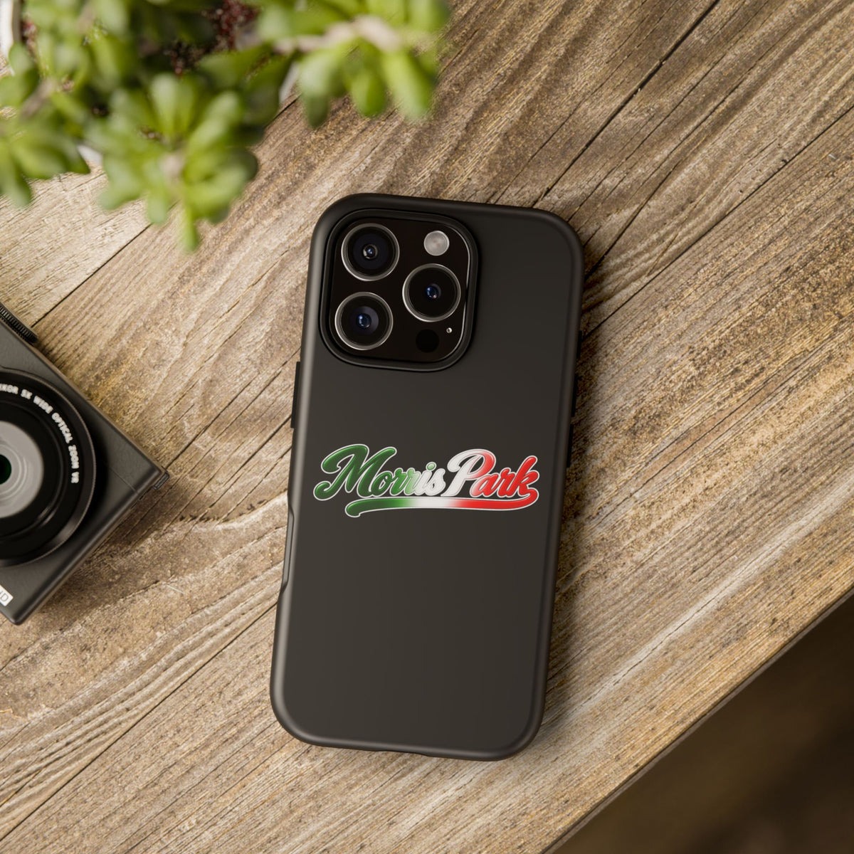 Morris Park Black Phone Case, Tough Cases for iPhone, Gift for Italians, Stylish Phone Cover, Unique Phone Accessory