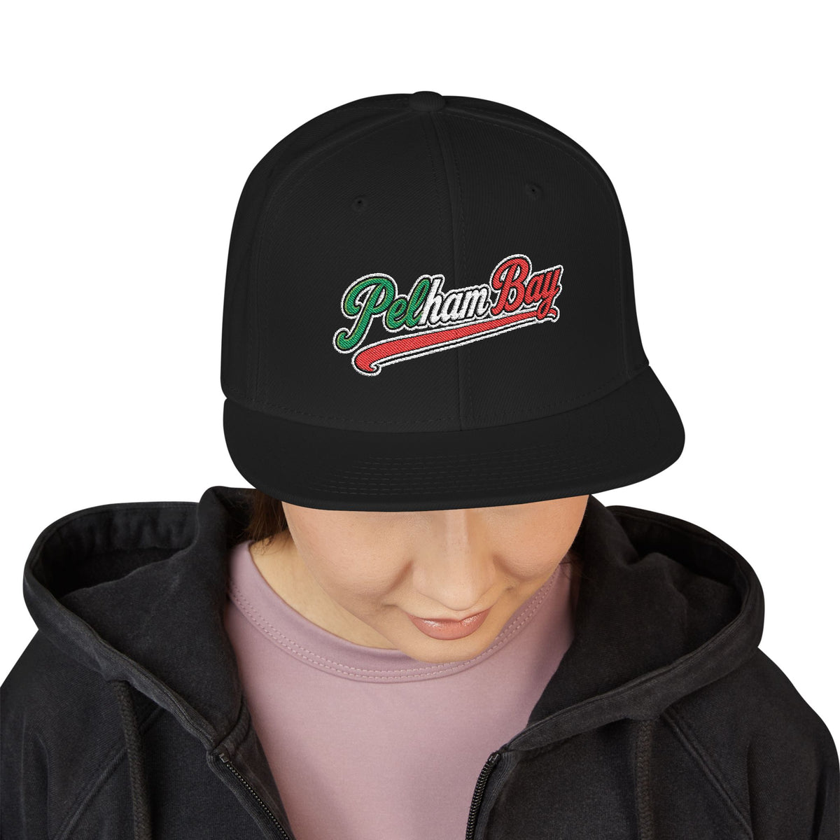 Pelham Bay Embroidered Snapback Hat | Street Sign Patch Cap