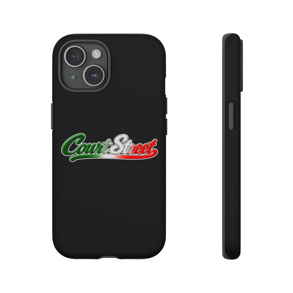 Court Street Black Phone Case, Tough Cases for iPhone, Gift for Italians, Stylish Phone Cover, Unique Phone Accessory