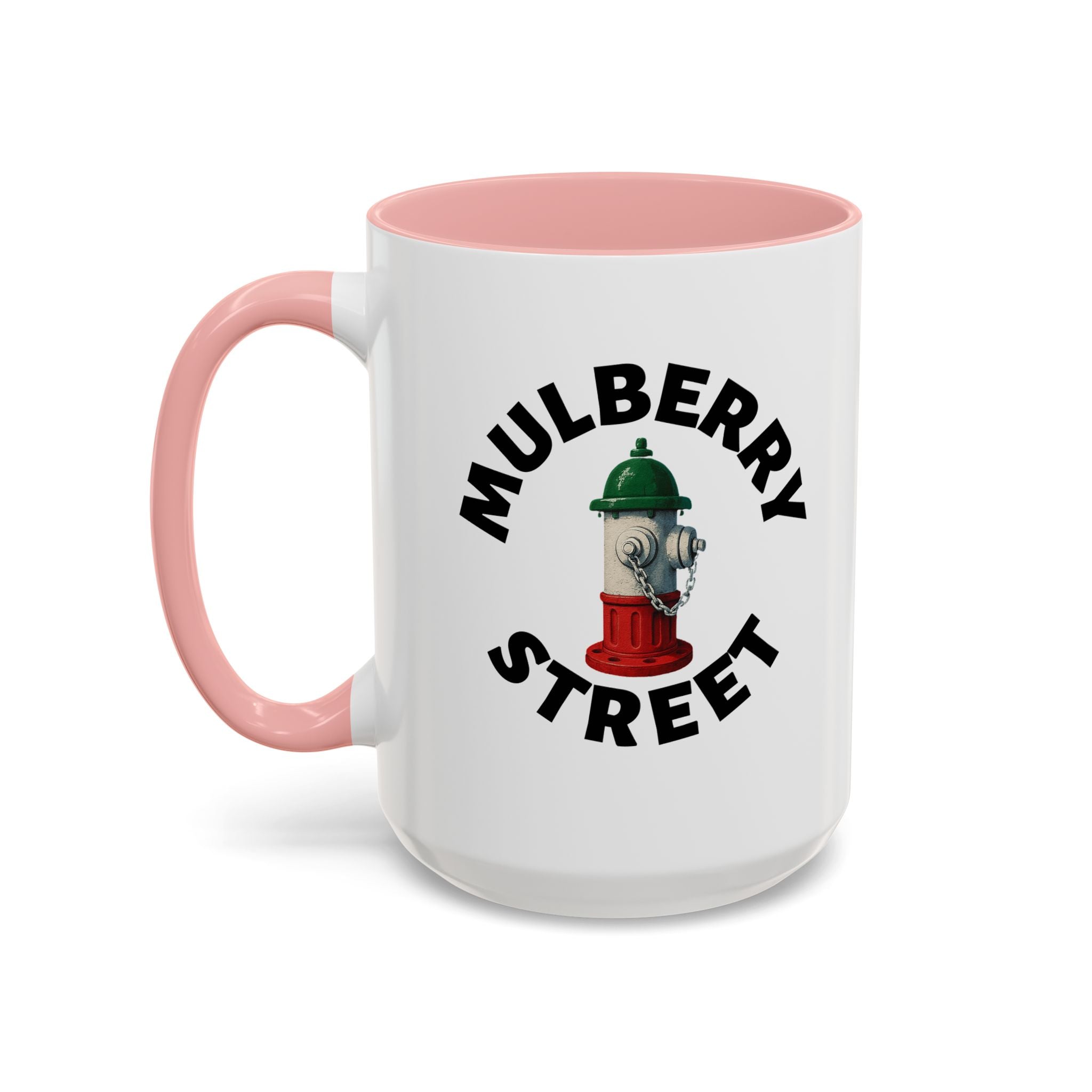 Mulberry Street Coffee Mug with Fire Hydrant Design, Unique Gift for Italians, Fun Kitchen Decor