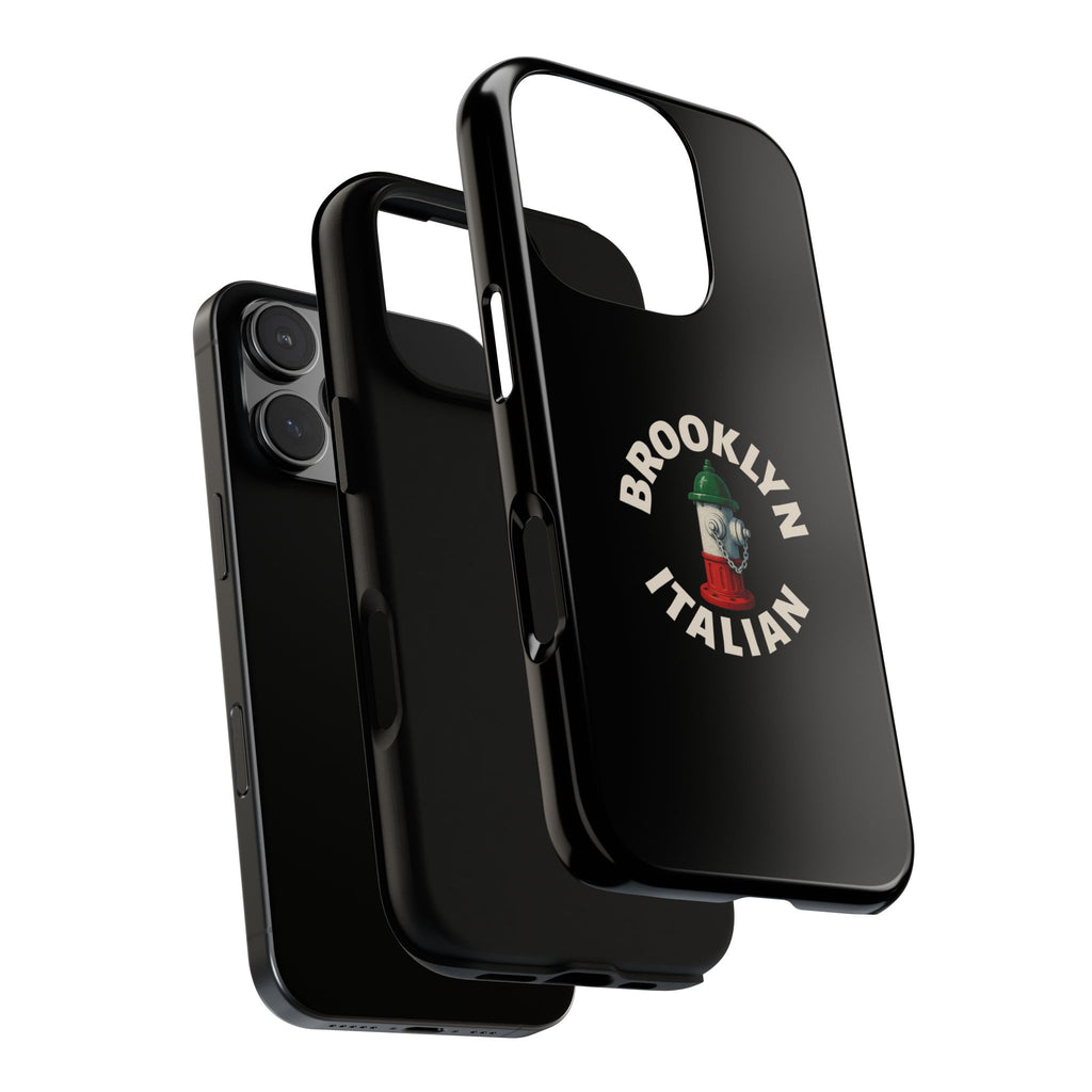 Brooklyn Italian Black Phone Case, Tough Cases for iPhone, Gift for Italians, Stylish Phone Cover, Unique Phone Accessory