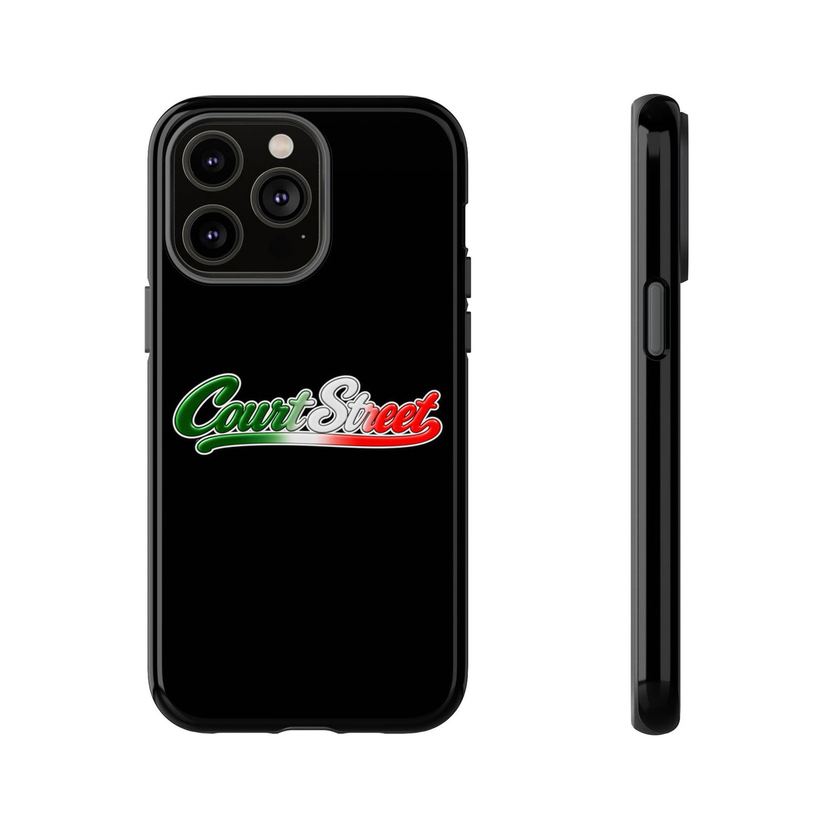 Court Street Black Phone Case, Tough Cases for iPhone, Gift for Italians, Stylish Phone Cover, Unique Phone Accessory