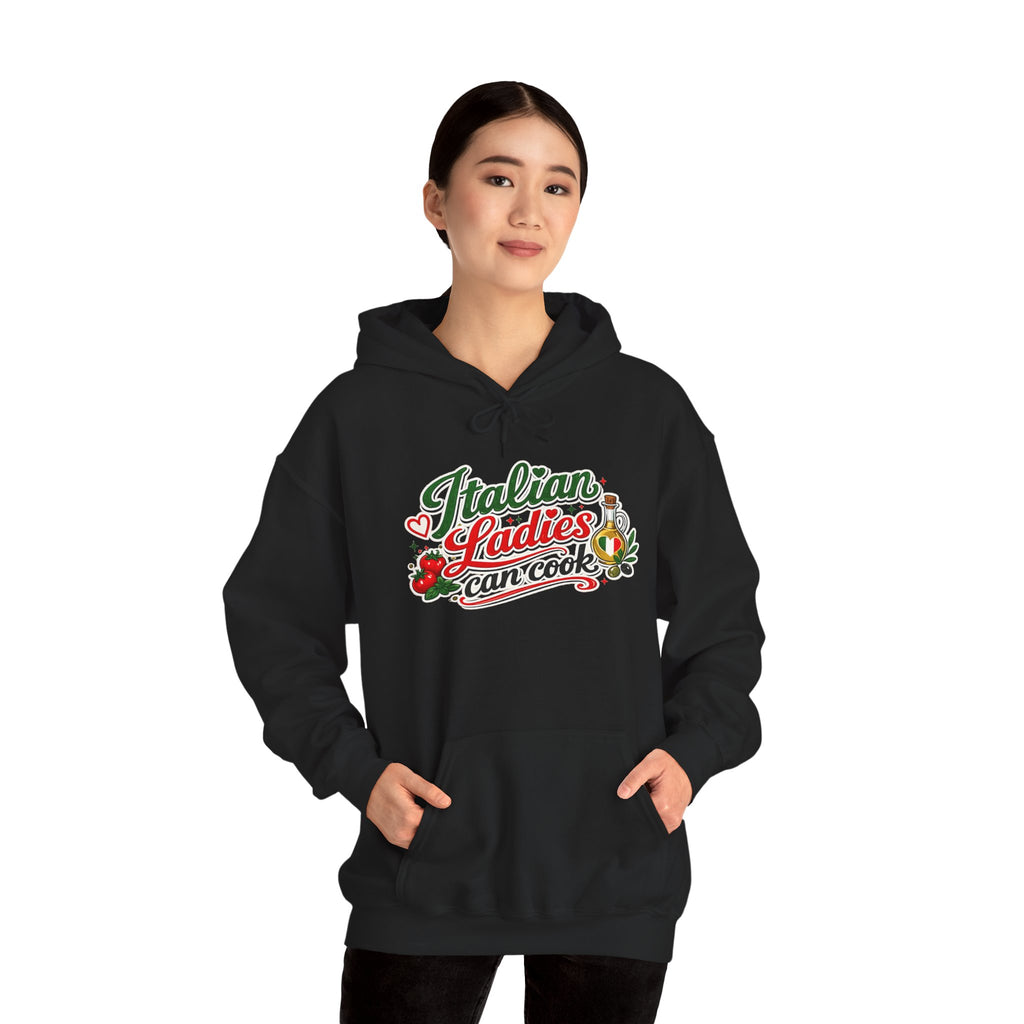 Italian Ladies can Cook Hoodie — Italian Flag Script Pullover