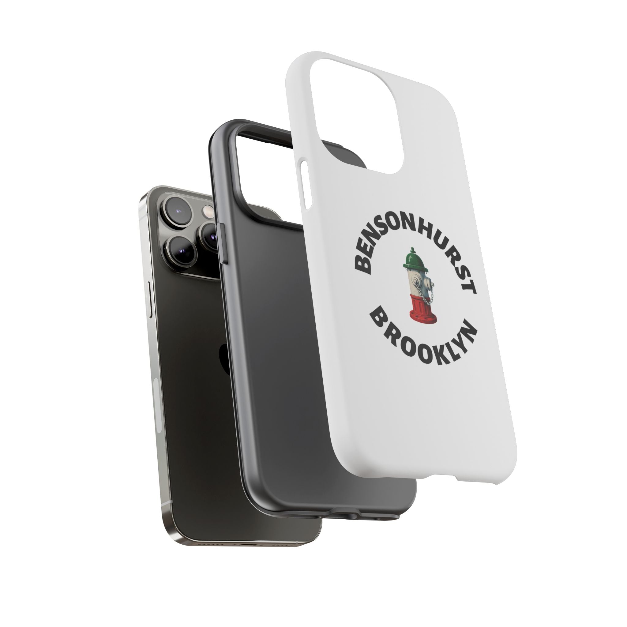 Bensonhurst Brooklyn White Phone Case, Urban Style Phone Cover, Tough Smartphone Case, Gift for Italian Heritage, Fun Streetwear Accessories