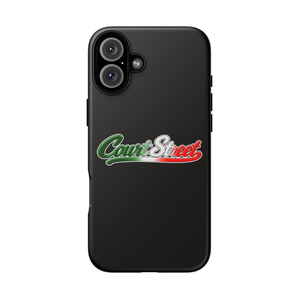 Court Street Black Phone Case, Tough Cases for iPhone, Gift for Italians, Stylish Phone Cover, Unique Phone Accessory