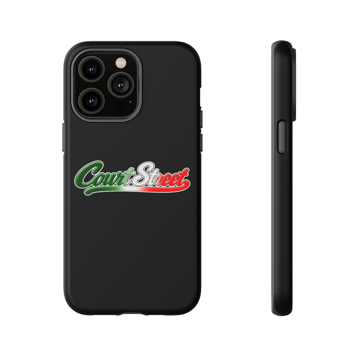 Court Street Black Phone Case, Tough Cases for iPhone, Gift for Italians, Stylish Phone Cover, Unique Phone Accessory