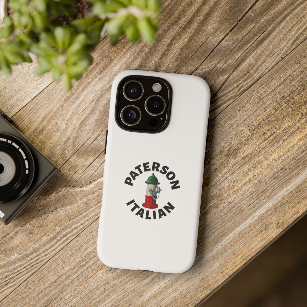Paterson Italian White Phone Case, Urban Style Phone Cover, Tough Smartphone Case, Gift for Italian Heritage, Fun Streetwear Accessories