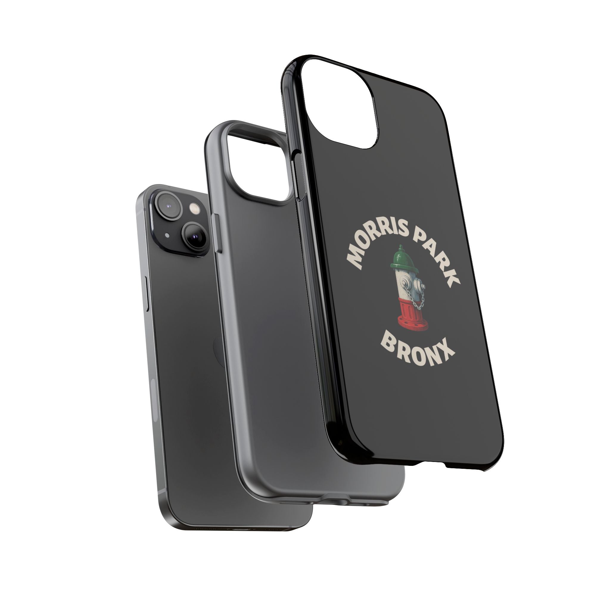 Morris Park Bronx Black Phone Case, Tough Cases for iPhone, Gift for Italians, Stylish Phone Cover, Unique Phone Accessory