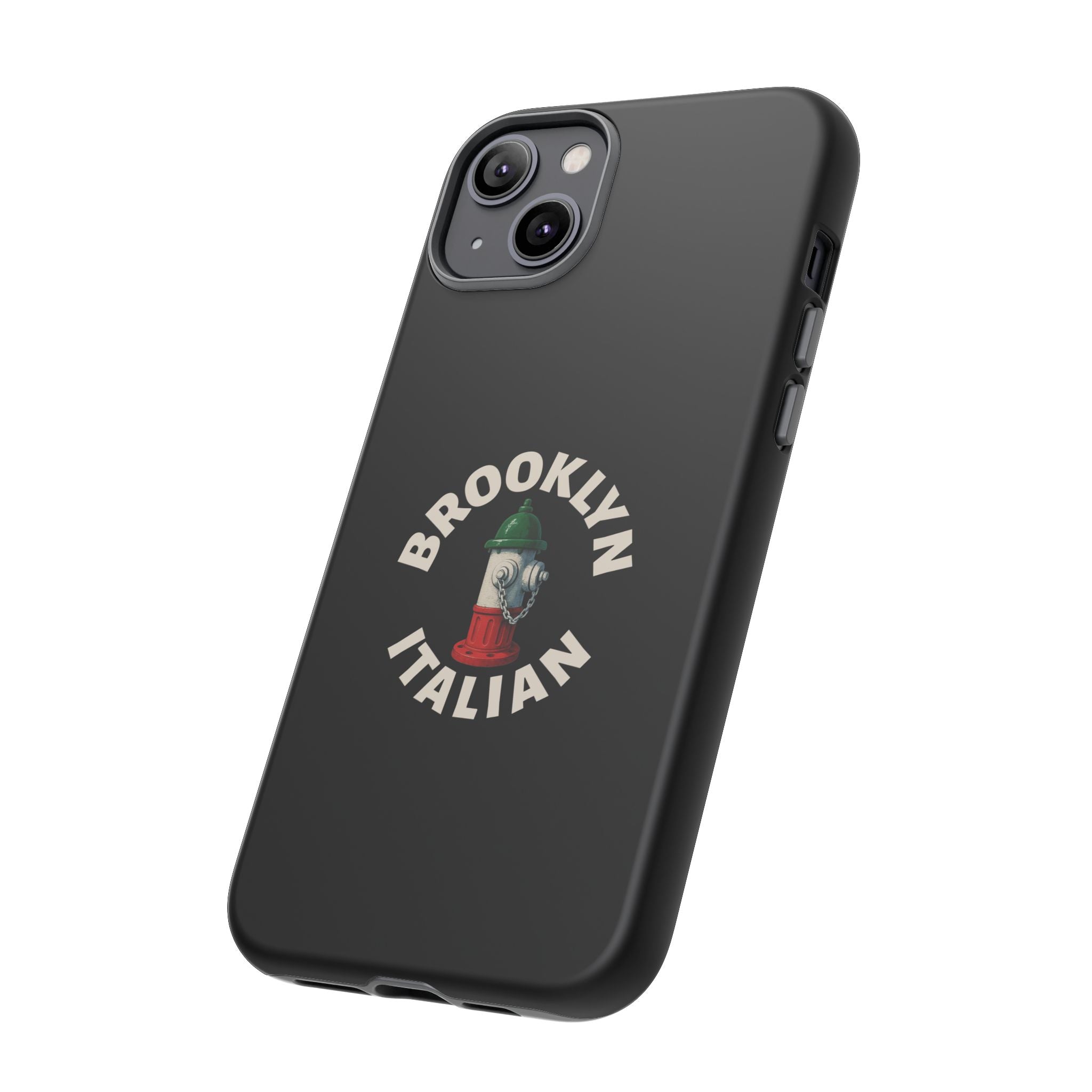 Brooklyn Italian Black Phone Case, Tough Cases for iPhone, Gift for Italians, Stylish Phone Cover, Unique Phone Accessory