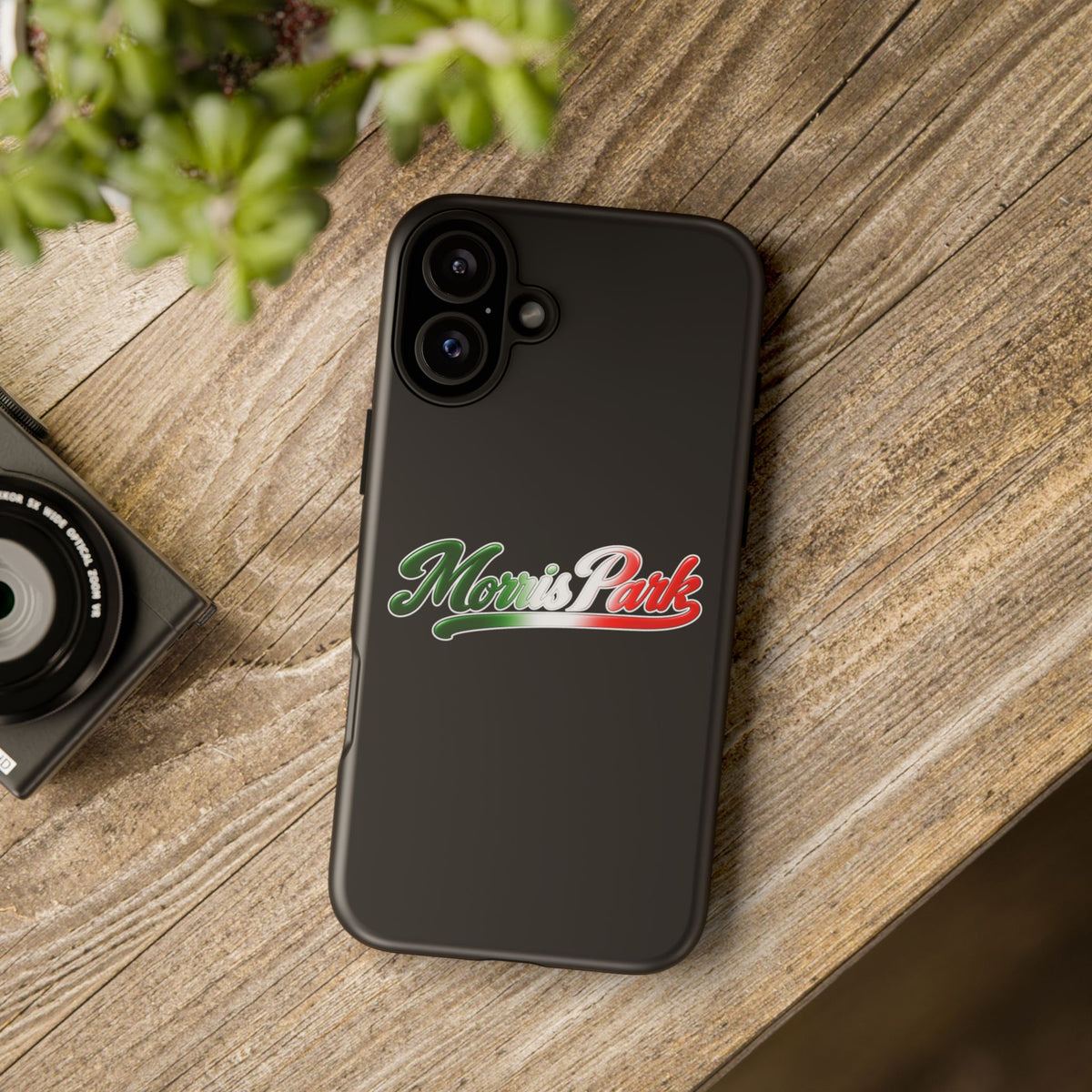 Morris Park Black Phone Case, Tough Cases for iPhone, Gift for Italians, Stylish Phone Cover, Unique Phone Accessory