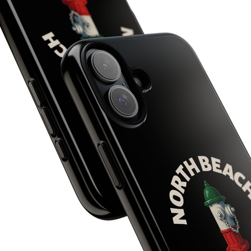 North Beach Italian Black Phone Case, Tough Cases for iPhone, Gift for Italians, Stylish Phone Cover, Unique Phone Accessory