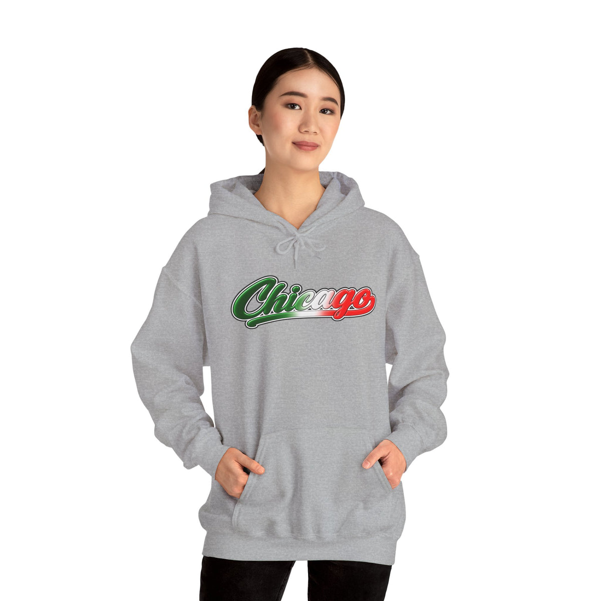 Chicago Hoodie — Italian Flag Script Pullover