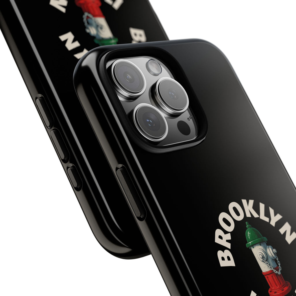 Brooklyn Italian Black Phone Case, Tough Cases for iPhone, Gift for Italians, Stylish Phone Cover, Unique Phone Accessory