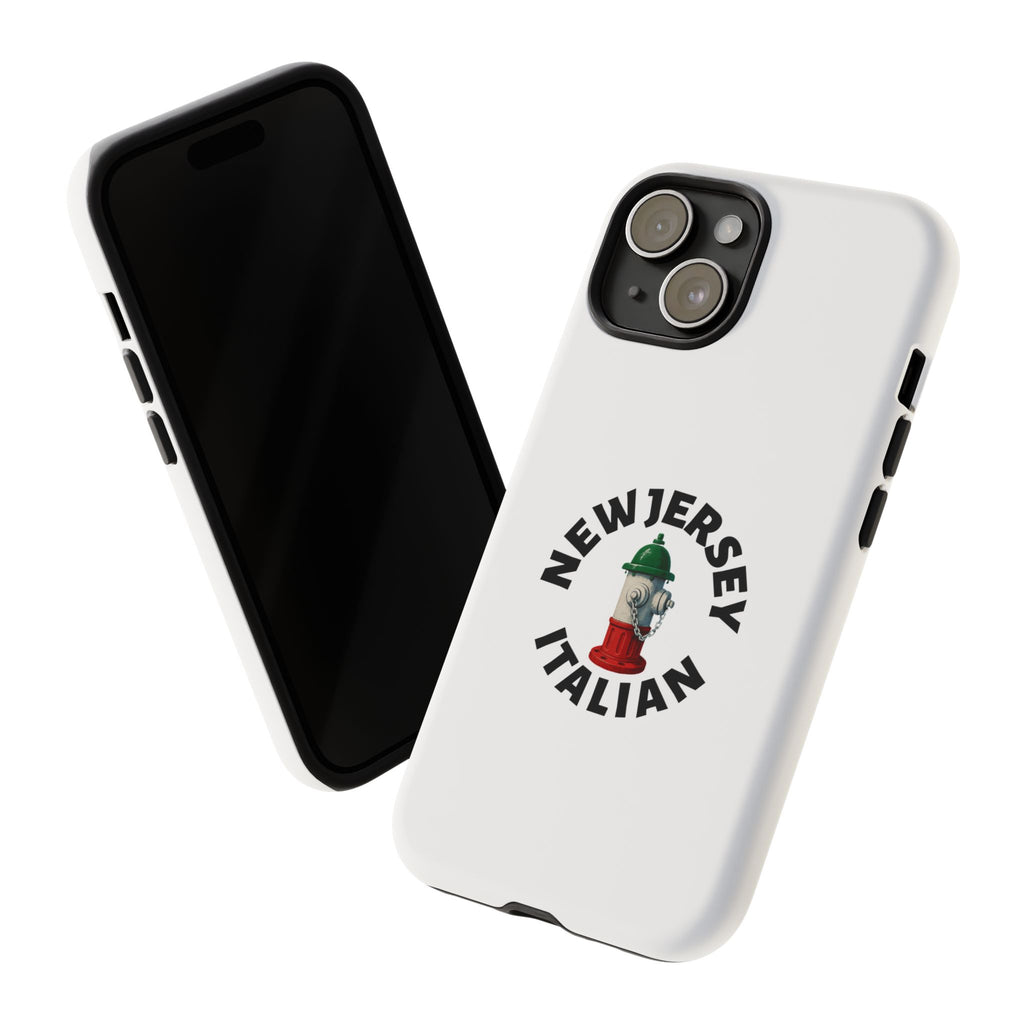 New Jersey Italian White Phone Case, Urban Style Phone Cover, Tough Smartphone Case, Gift for Italian Heritage, Fun Streetwear Accessories