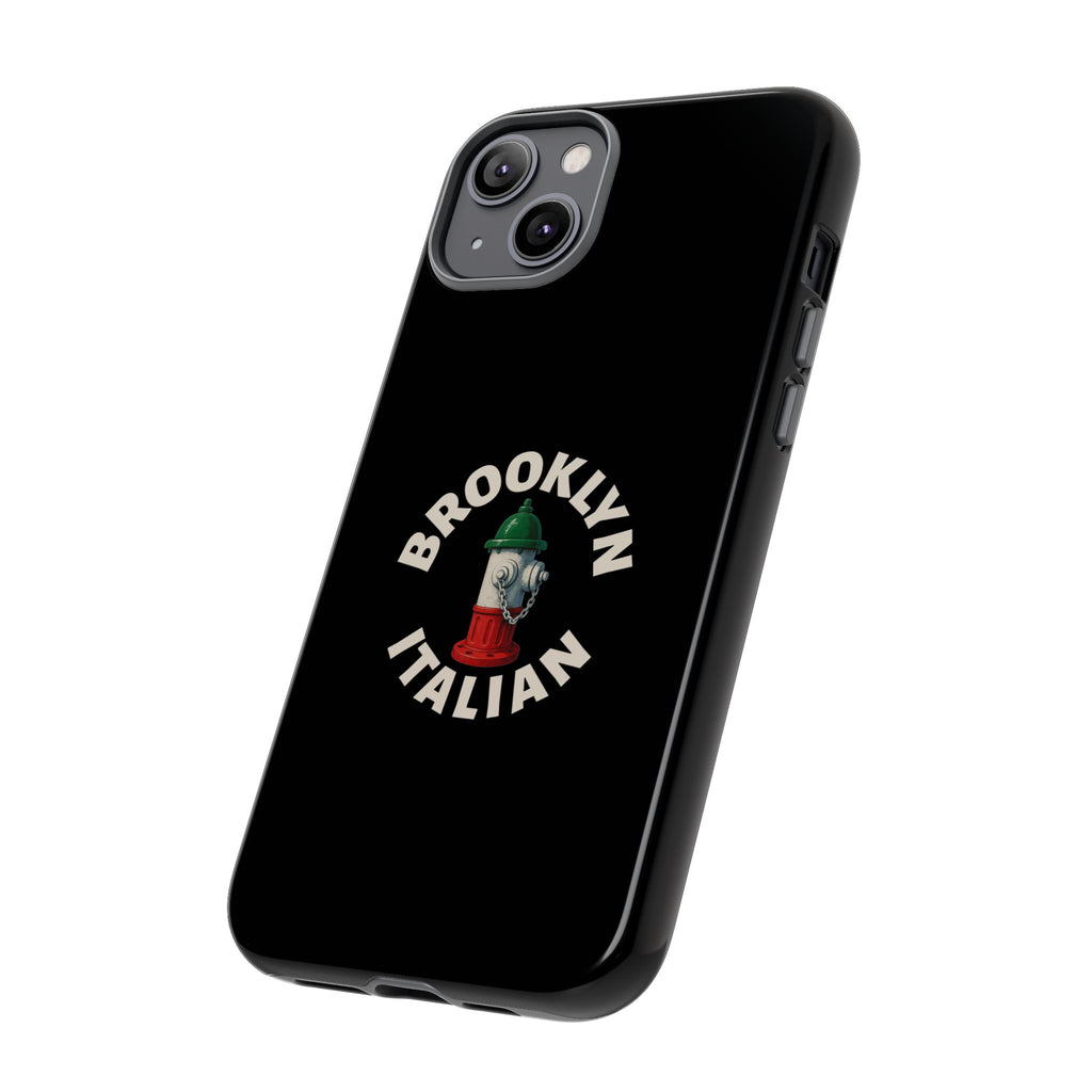 Brooklyn Italian Black Phone Case, Tough Cases for iPhone, Gift for Italians, Stylish Phone Cover, Unique Phone Accessory