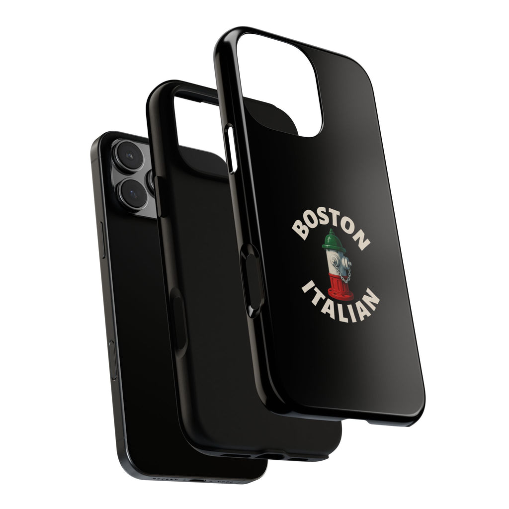 Boston Italian Black Phone Case, Tough Cases for iPhone, Gift for Italians, Stylish Phone Cover, Unique Phone Accessory