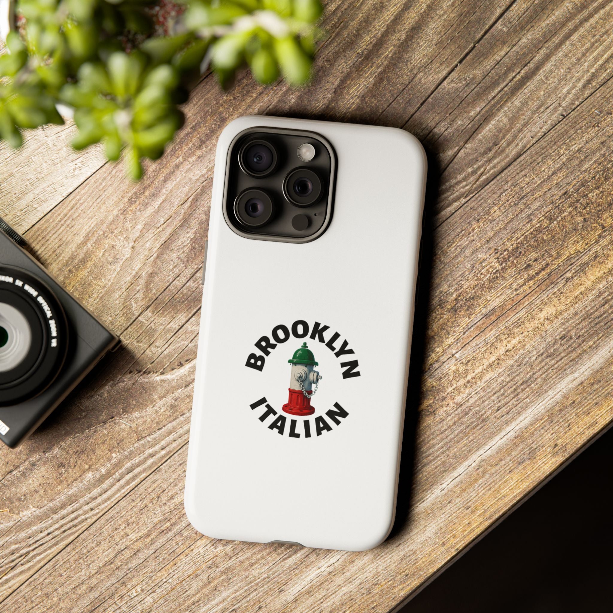 Brooklyn Italian White Phone Case, Urban Style Phone Cover, Tough Smartphone Case, Gift for Italian Heritage, Fun Streetwear Accessories