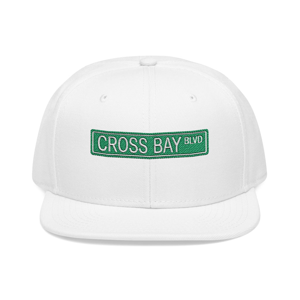Cross Bay BLVD Embroidered Snapback Hat | Street Sign Patch Cap