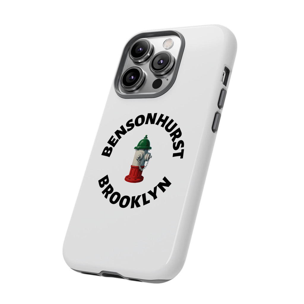 Bensonhurst Brooklyn White Phone Case, Urban Style Phone Cover, Tough Smartphone Case, Gift for Italian Heritage, Fun Streetwear Accessories