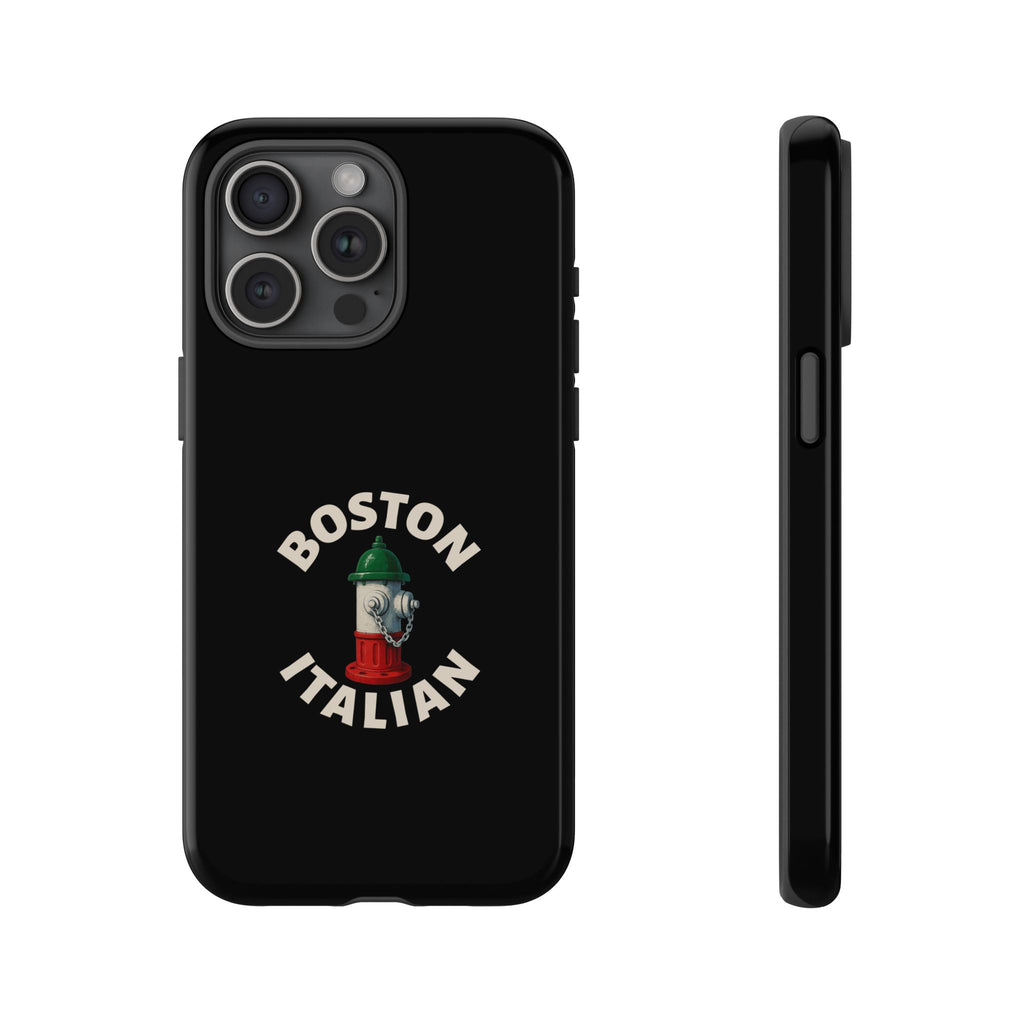 Boston Italian Black Phone Case, Tough Cases for iPhone, Gift for Italians, Stylish Phone Cover, Unique Phone Accessory