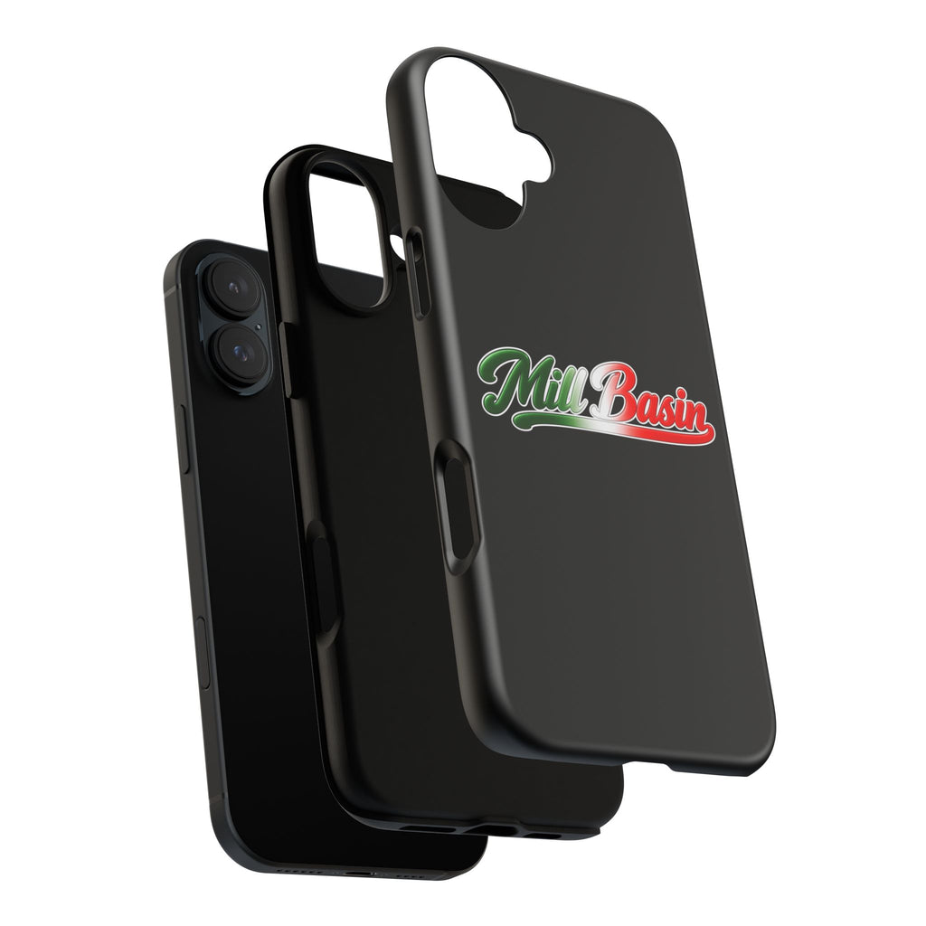 Mill Basin Black Phone Case, Tough Cases for iPhone, Gift for Italians, Stylish Phone Cover, Unique Phone Accessory
