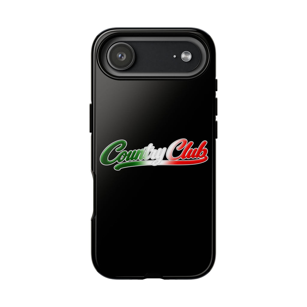 Country Club Black Phone Case, Tough Cases for iPhone, Gift for Italians, Stylish Phone Cover, Unique Phone Accessory
