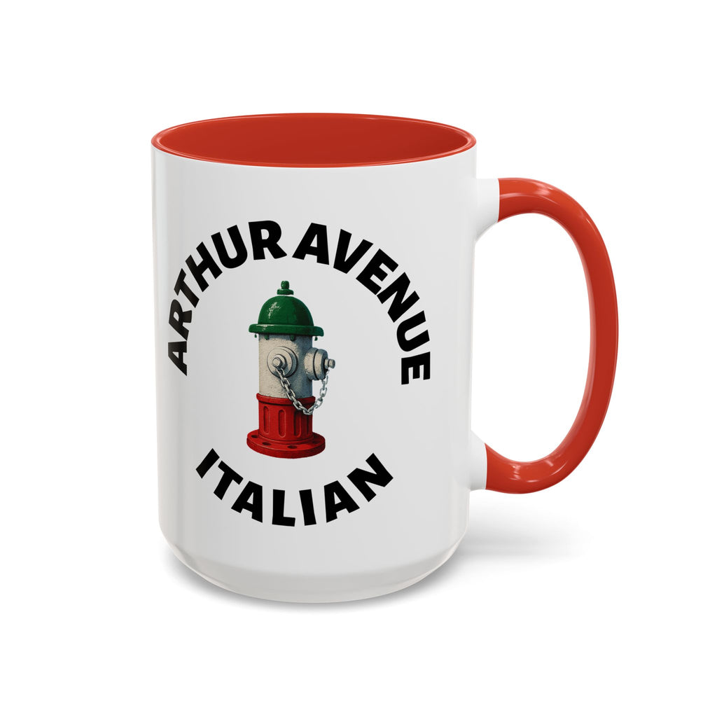 Arthur Avenue Coffee Mug with Fire Hydrant Design, Unique Gift for Italians, Fun Kitchen Decor