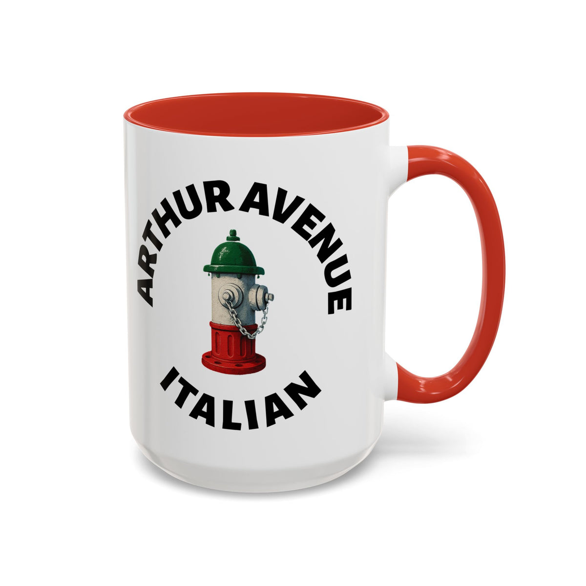 Arthur Avenue Coffee Mug with Fire Hydrant Design, Unique Gift for Italians, Fun Kitchen Decor