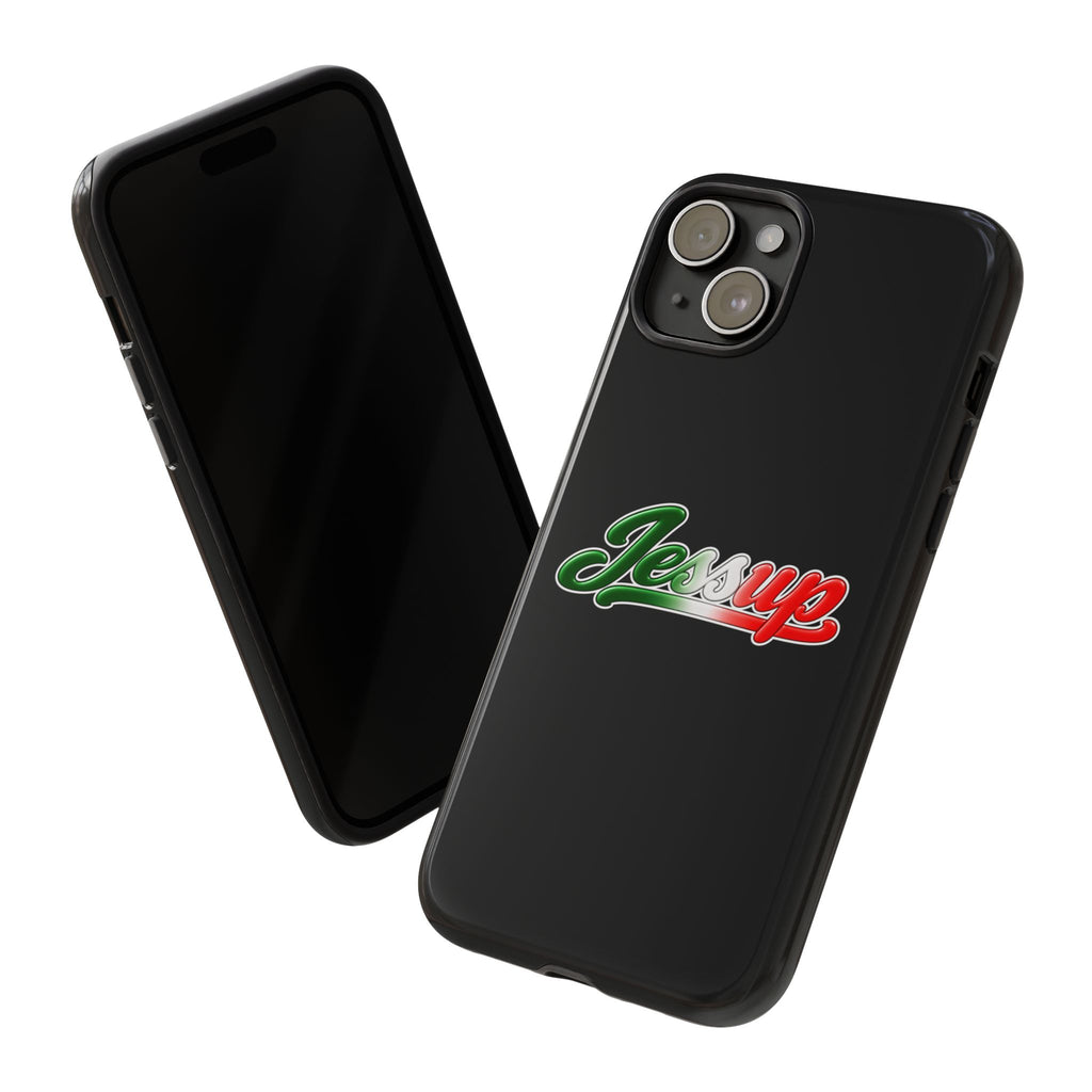 Jessup Black Phone Case, Tough Cases for iPhone, Gift for Italians, Stylish Phone Cover, Unique Phone Accessory
