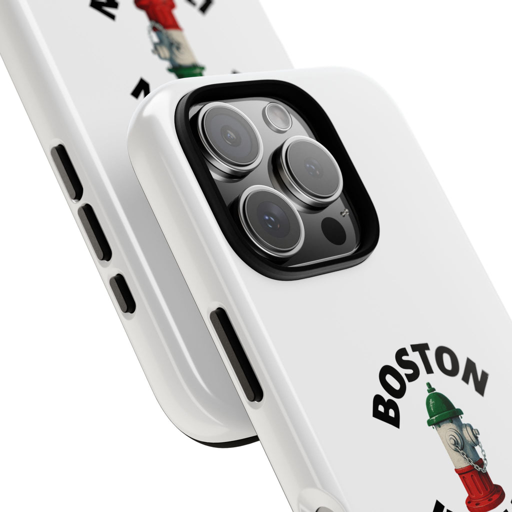 Boston Italian White Phone Case, Urban Style Phone Cover, Tough Smartphone Case, Gift for Italian Heritage, Fun Streetwear Accessories