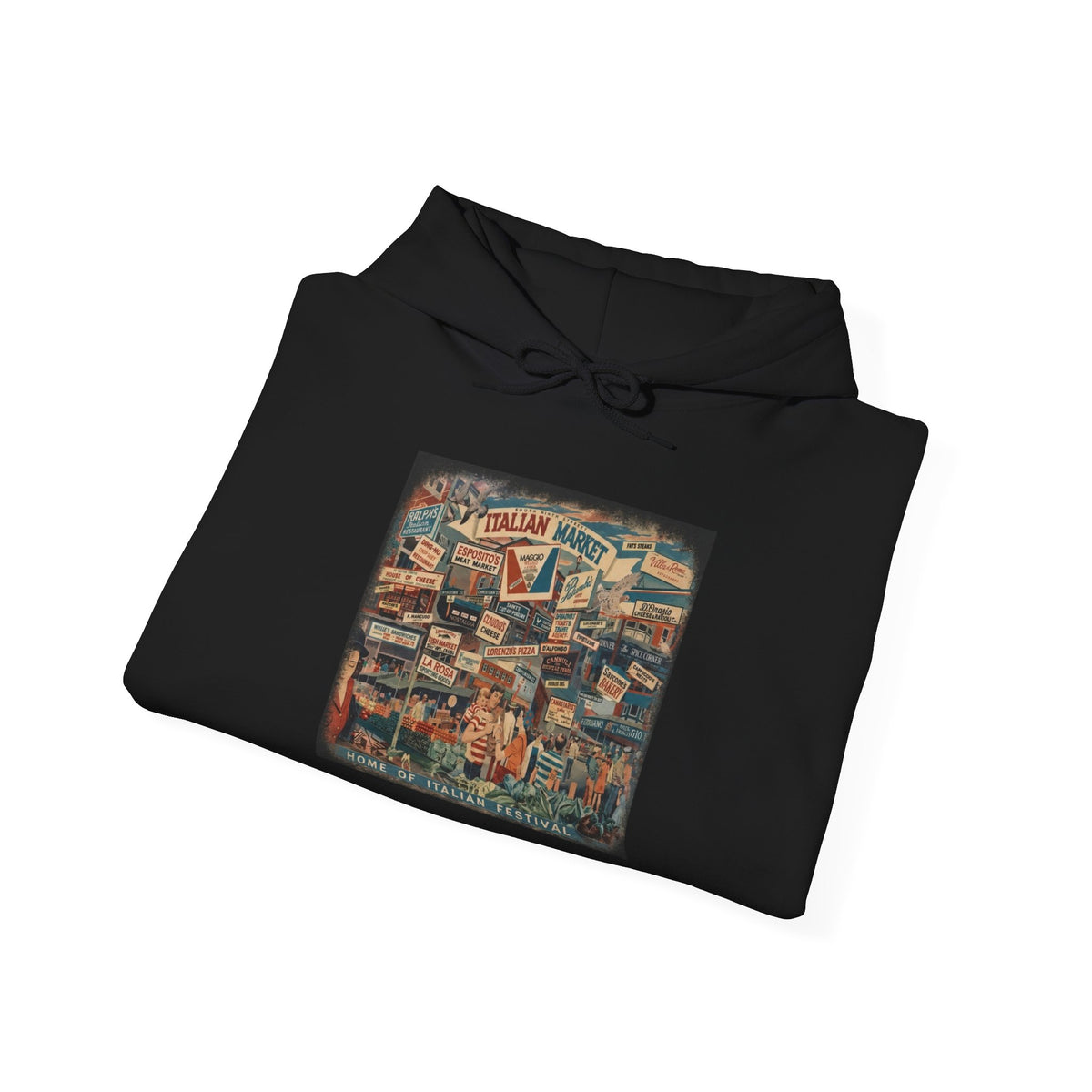South Philly Italian Market Hoodie — Italian Flag Script Pullover