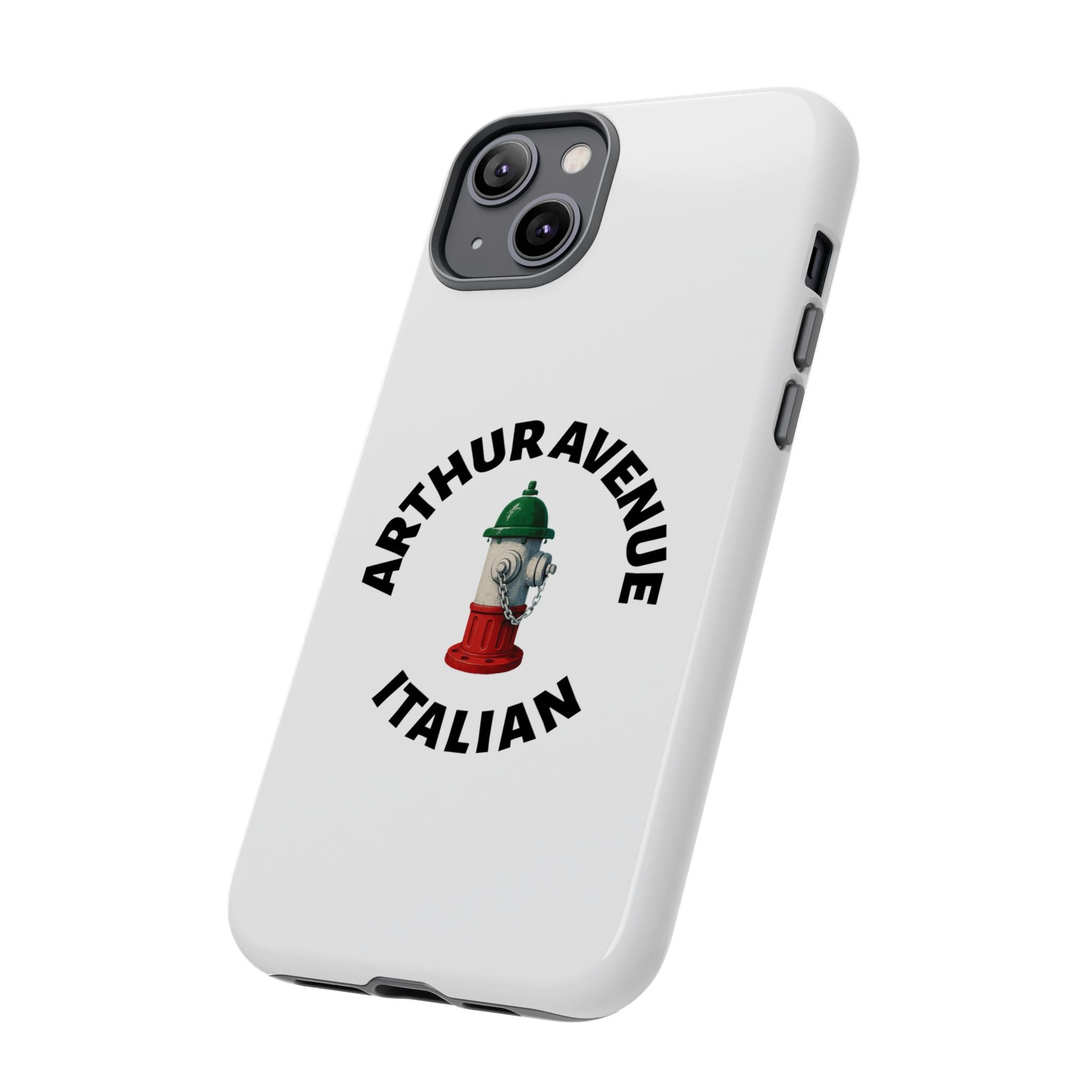 Arthur Avenue Italian White Phone Case, Urban Style Phone Cover, Tough Smartphone Case, Gift for Italian Heritage, Fun Streetwear Accessories