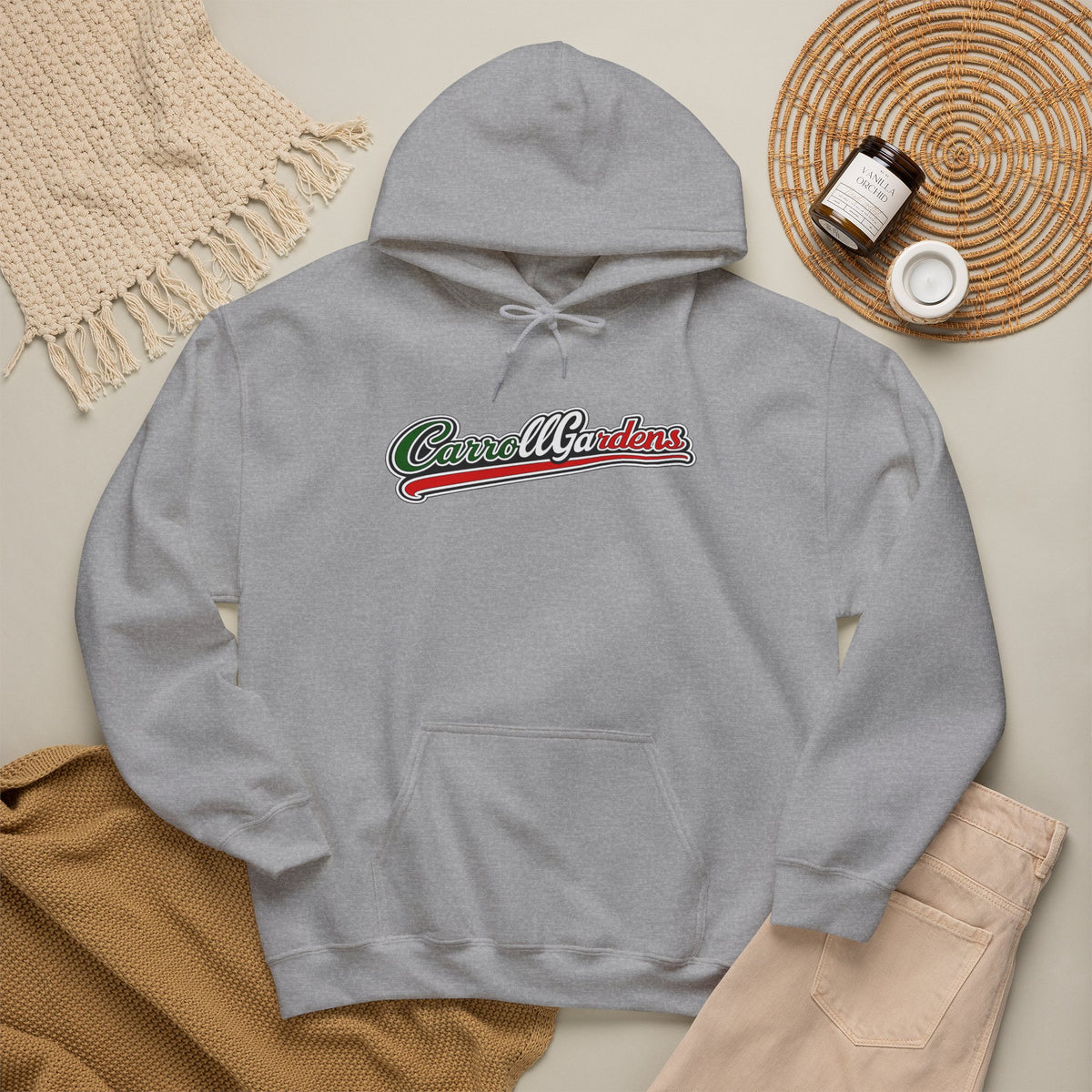 Carroll Gardens Hoodie — Italian Flag Script Pullover