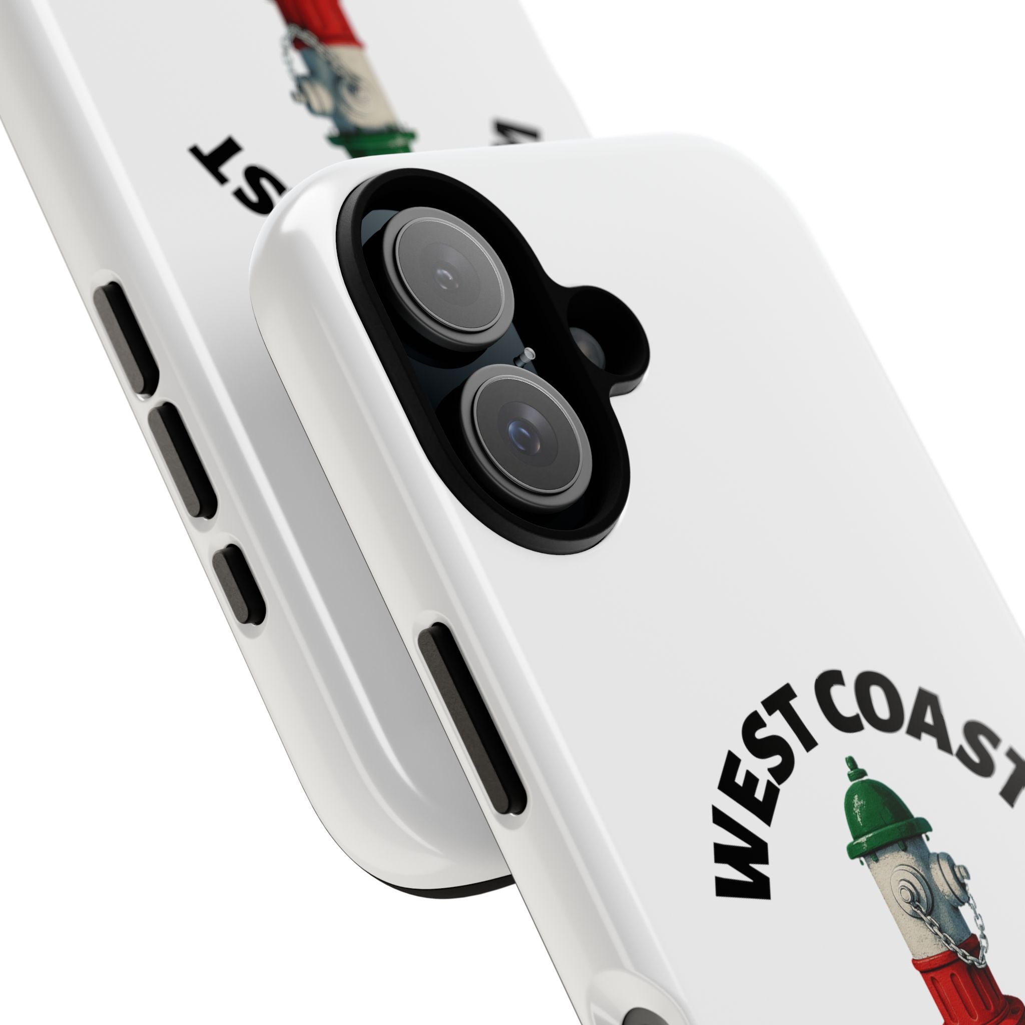West Coast Italian White Phone Case, Urban Style Phone Cover, Tough Smartphone Case, Gift for Italian Heritage, Fun Streetwear Accessories