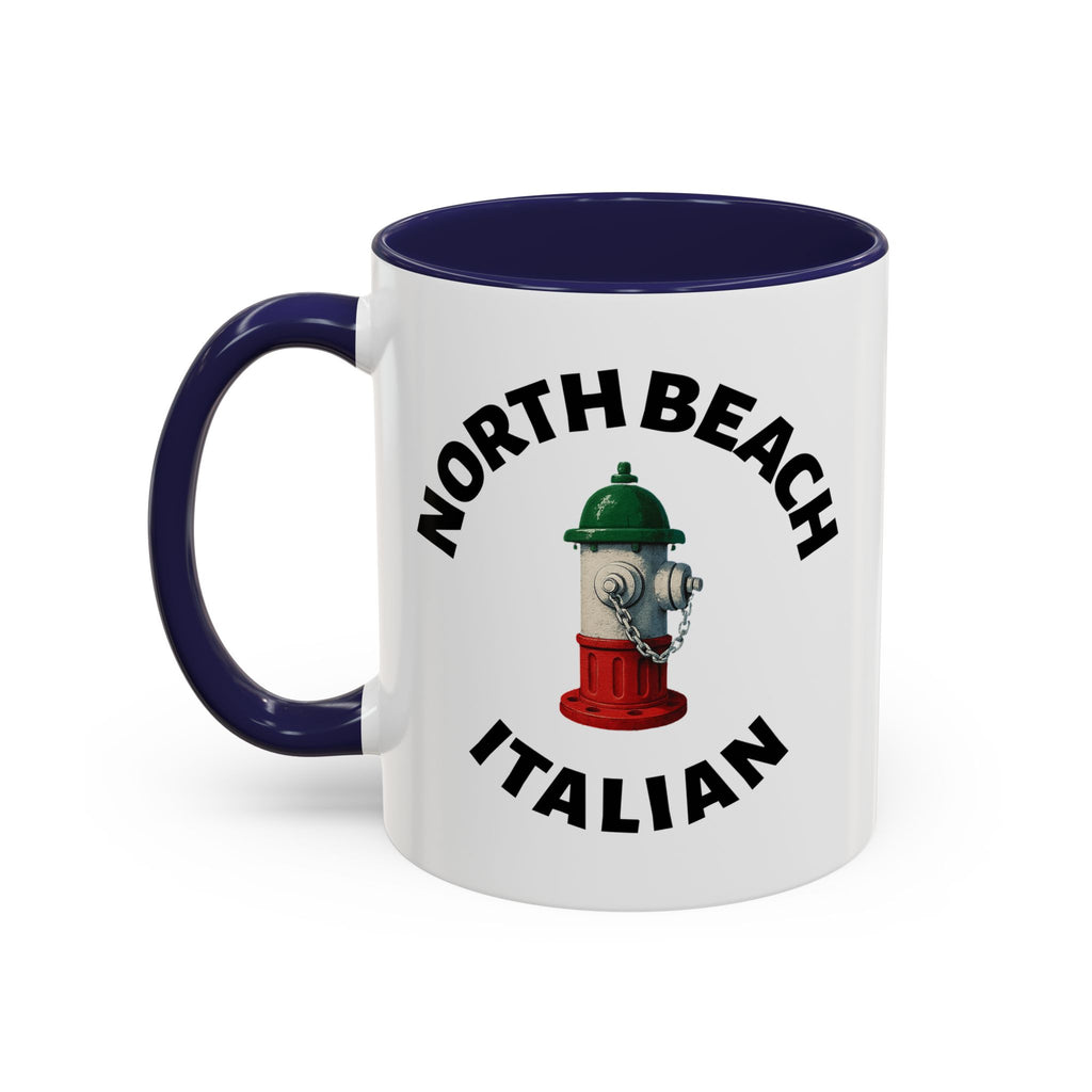 North Beach Coffee Mug with Fire Hydrant Design, Unique Gift for Italians, Fun Kitchen Decor