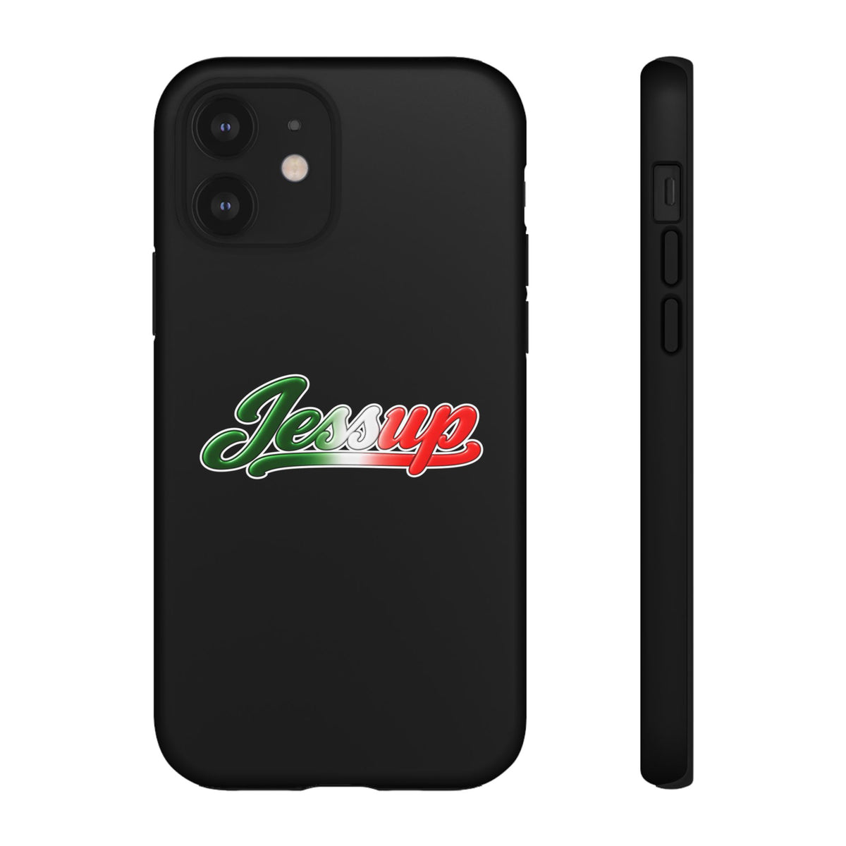 Jessup Black Phone Case, Tough Cases for iPhone, Gift for Italians, Stylish Phone Cover, Unique Phone Accessory