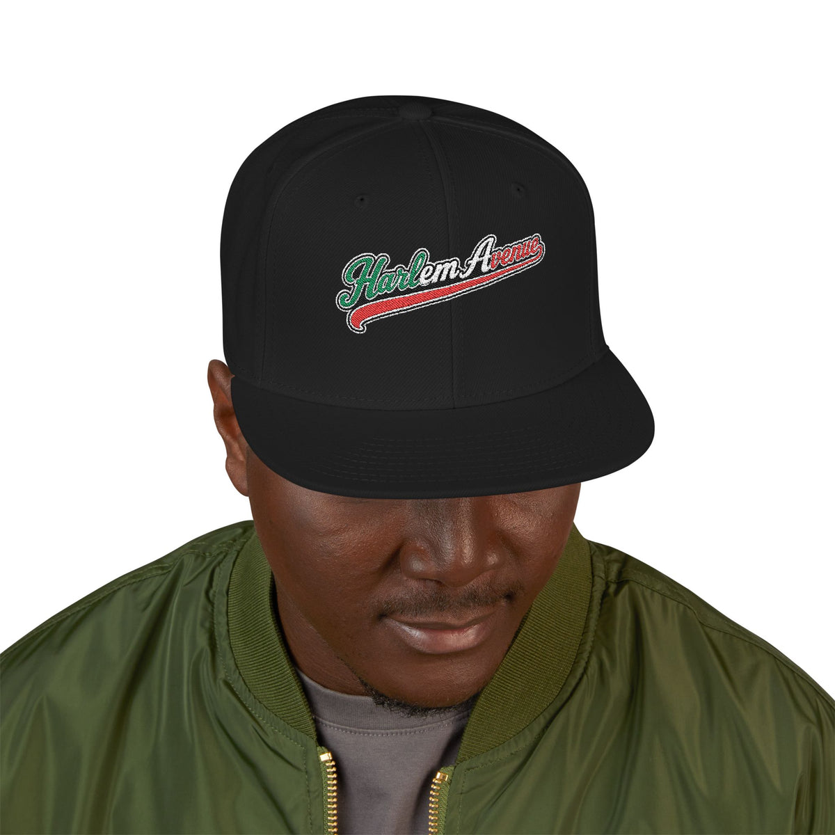 Harlem Avenue Italian Embroidered Snapback Hat | Street Sign Patch Cap
