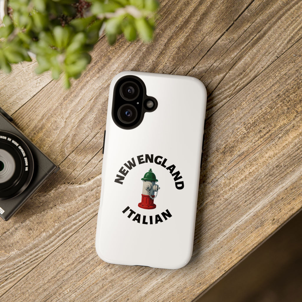 New England Italian White Phone Case, Urban Style Phone Cover, Tough Smartphone Case, Gift for Italian Heritage, Fun Streetwear Accessories