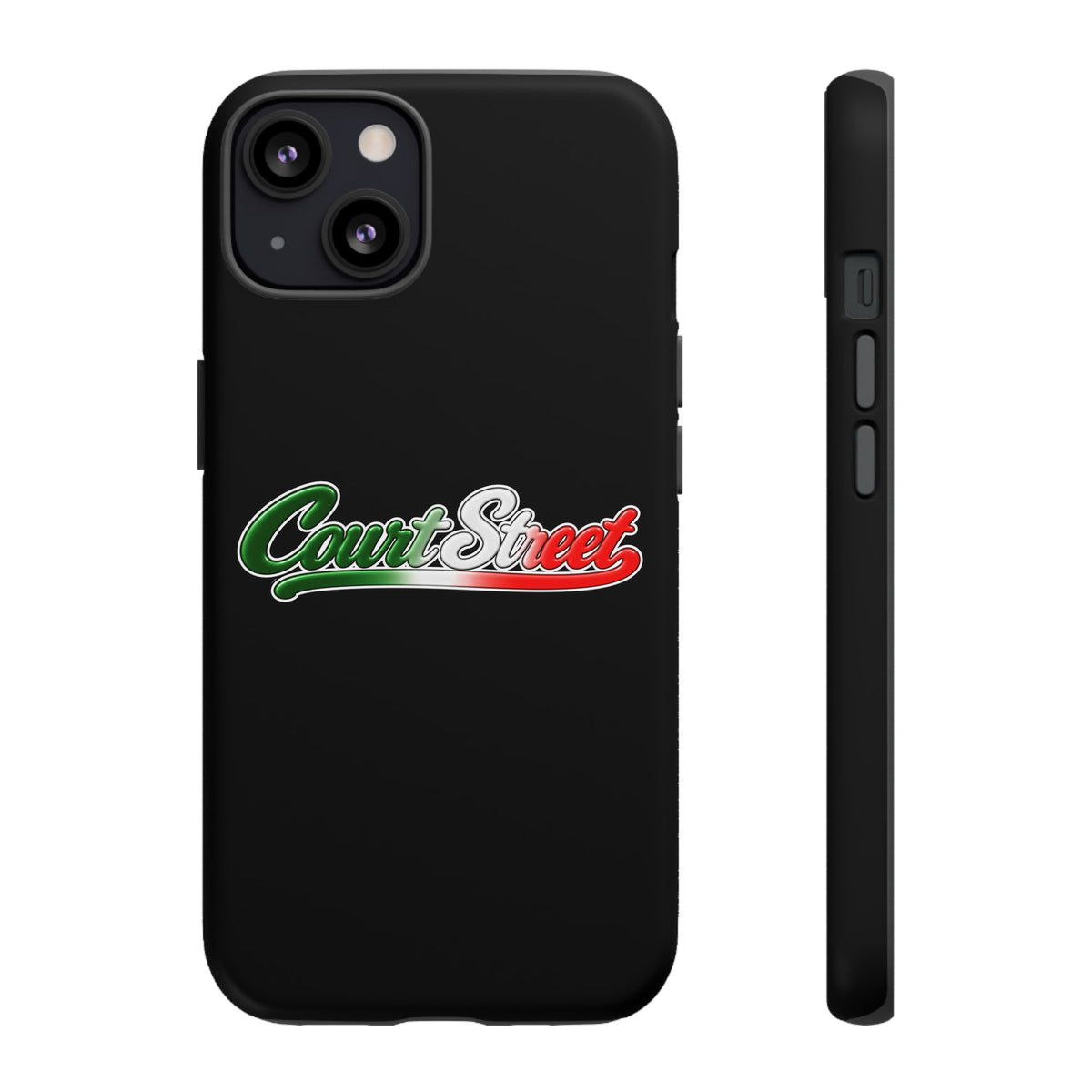 Court Street Black Phone Case, Tough Cases for iPhone, Gift for Italians, Stylish Phone Cover, Unique Phone Accessory