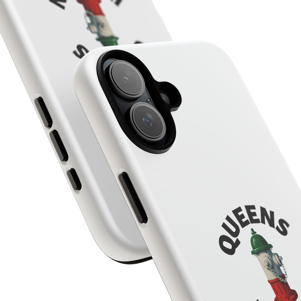 Queens Italian White Phone Case, Urban Style Phone Cover, Tough Smartphone Case, Gift for Italian Heritage, Fun Streetwear Accessories