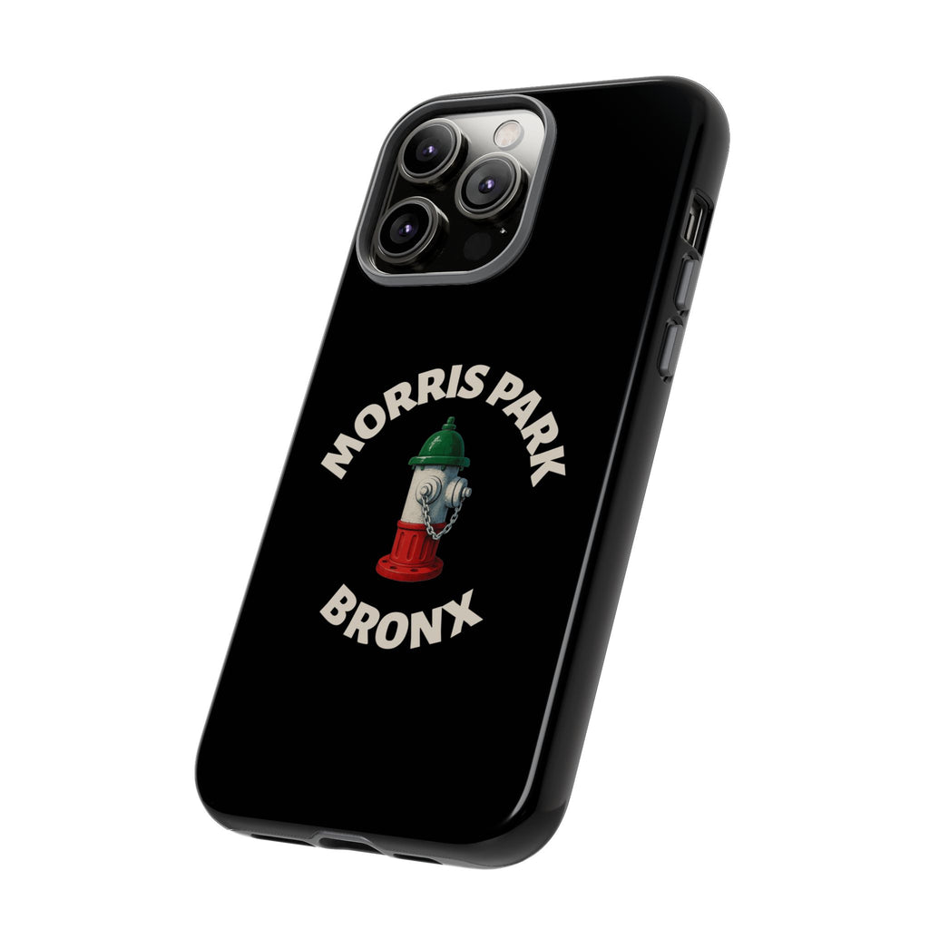 Morris Park Bronx Black Phone Case, Tough Cases for iPhone, Gift for Italians, Stylish Phone Cover, Unique Phone Accessory
