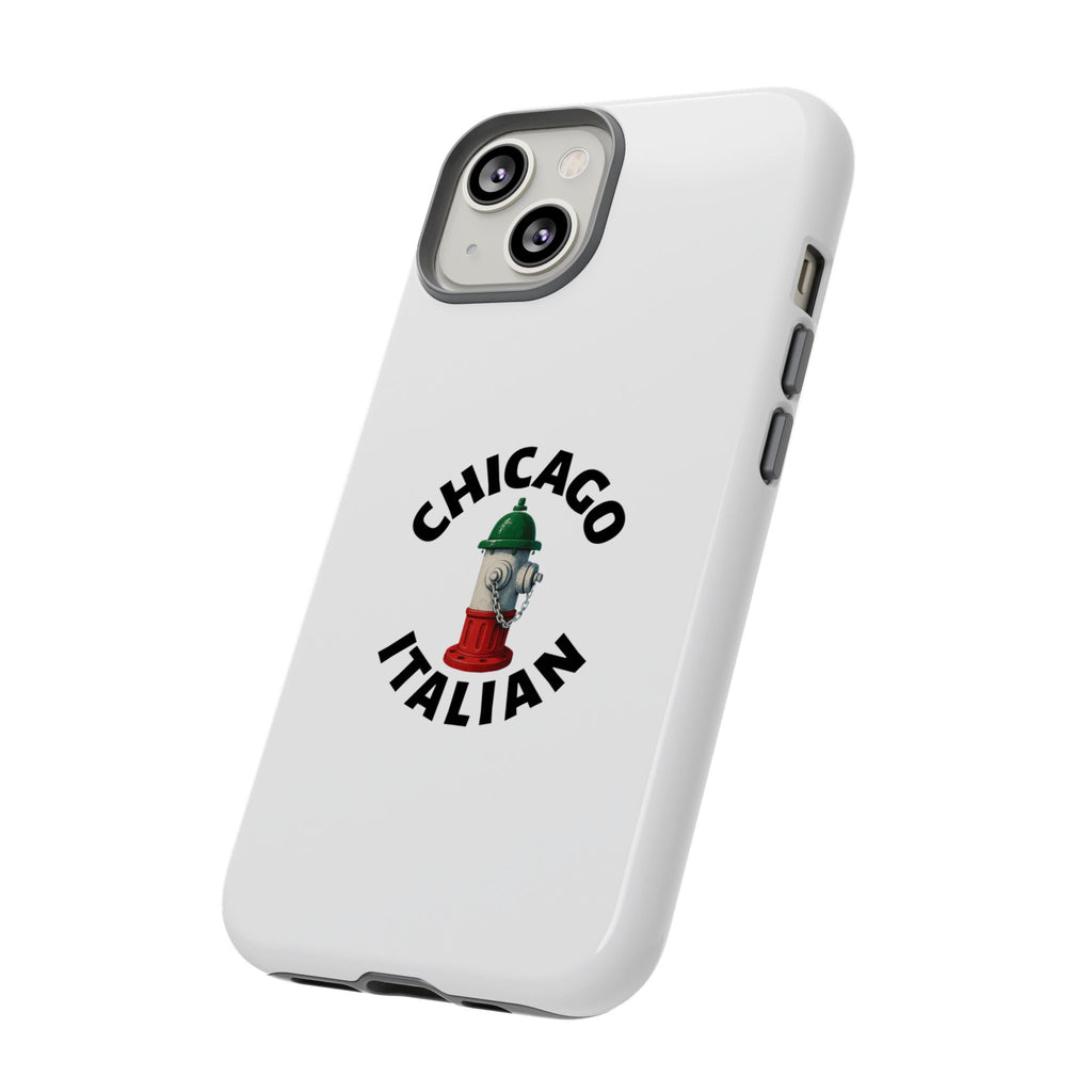 Chicago Italian White Phone Case, Urban Style Phone Cover, Tough Smartphone Case, Gift for Italian Heritage, Fun Streetwear Accessories