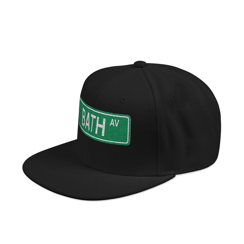 Bath AV Italian Embroidered Snapback Hat | Street Sign Patch Cap