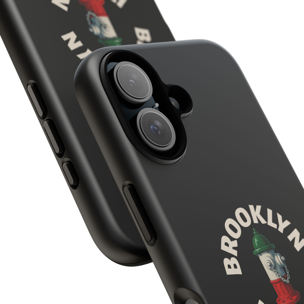 Brooklyn Italian Black Phone Case, Tough Cases for iPhone, Gift for Italians, Stylish Phone Cover, Unique Phone Accessory