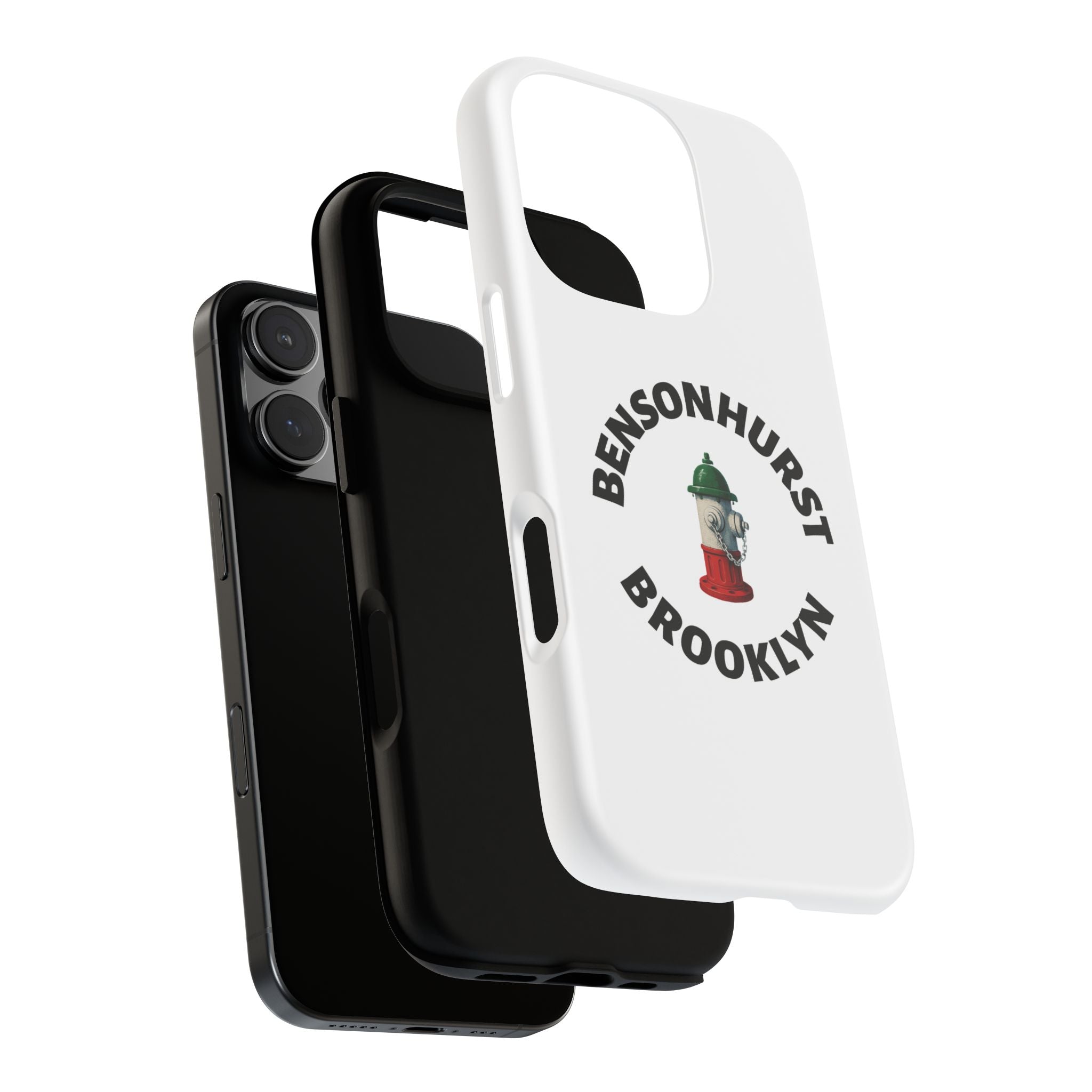 Bensonhurst Brooklyn White Phone Case, Urban Style Phone Cover, Tough Smartphone Case, Gift for Italian Heritage, Fun Streetwear Accessories