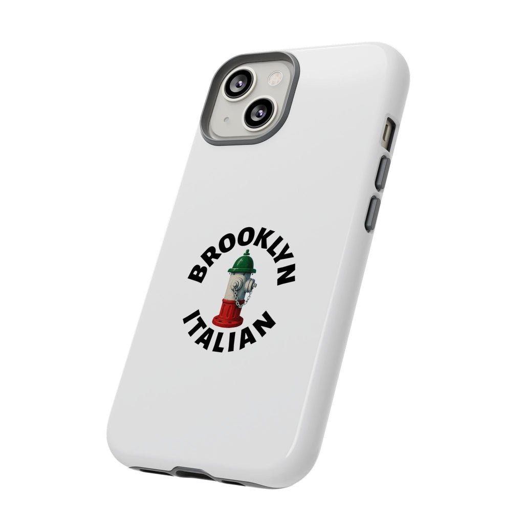 Brooklyn Italian White Phone Case, Urban Style Phone Cover, Tough Smartphone Case, Gift for Italian Heritage, Fun Streetwear Accessories