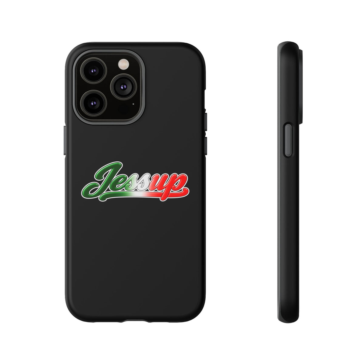 Jessup Black Phone Case, Tough Cases for iPhone, Gift for Italians, Stylish Phone Cover, Unique Phone Accessory