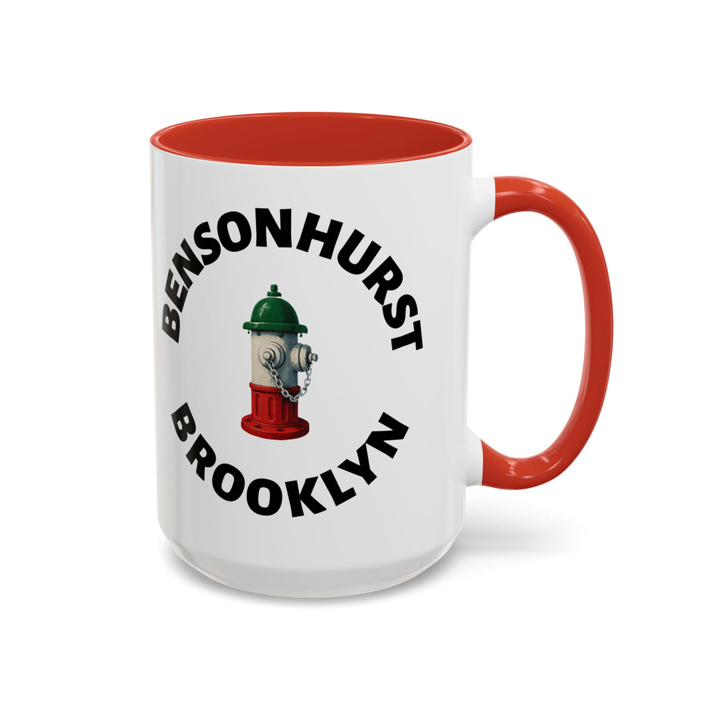 Bensonhurst Coffee Mug with Fire Hydrant Design, Unique Gift for Italians, Fun Kitchen Decor